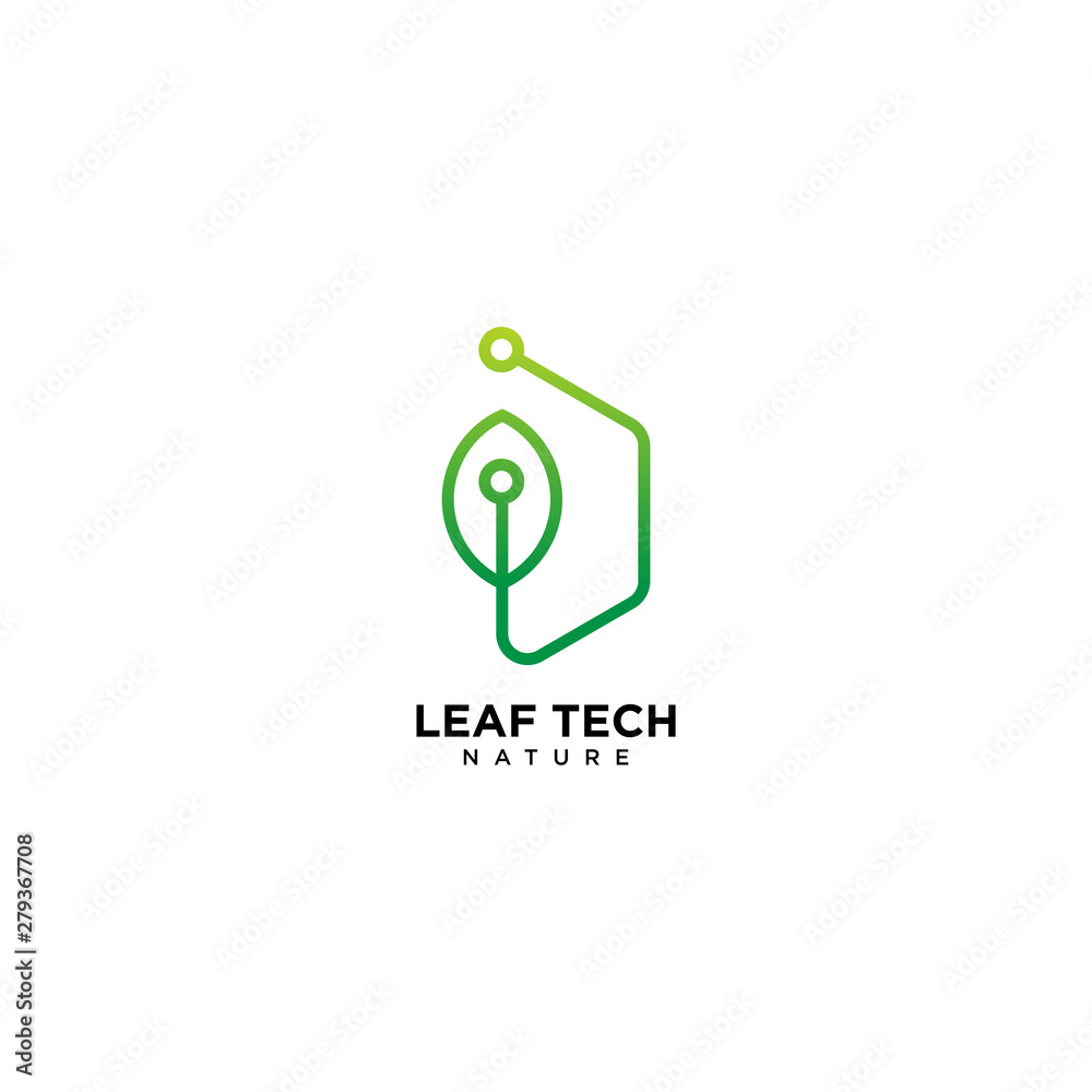 Green Leaf Technology Logo Design Green Leaf Technology Logo Design