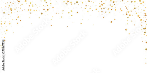 Gold stars random luxury sparkling confetti. Scatt
