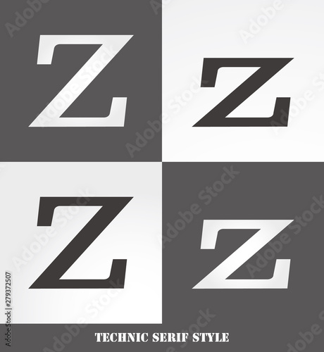 eps Vector image: Linear Serif style initials (Z)