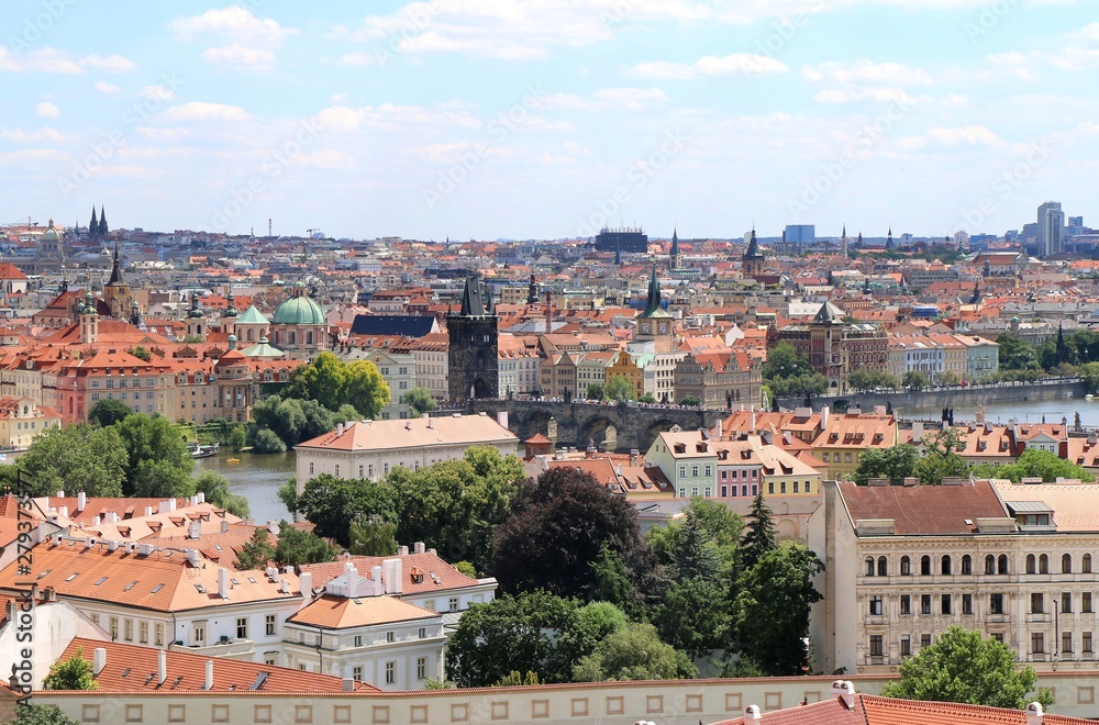 view of prague, prague, praha, river, city, architecture, water, vltava, tower, czech, town, church, old, building, cityscape, cathedral, house, view, landmark,	