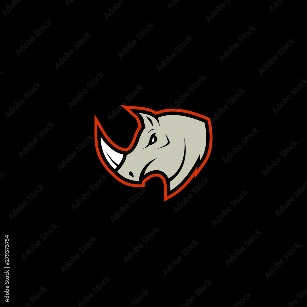 Obraz premium Rhino Logo Design Vector