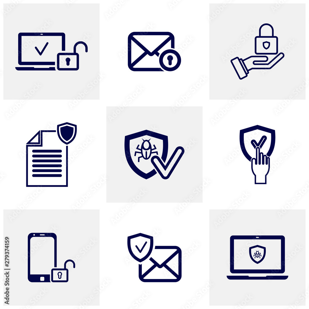 Set of Security icon logo design vector. Protection and Security Vector Line Icons Set. Business Data Protection Technology. Cyber Security. Computer Network Protection. Editable Stroke. Web Icon Set of Security icon logo design vector. Protection and Security Vector Line Icons Set. Business Data Protection Technology. Cyber Security. Computer Network Protection. Editable Stroke. Web Icon