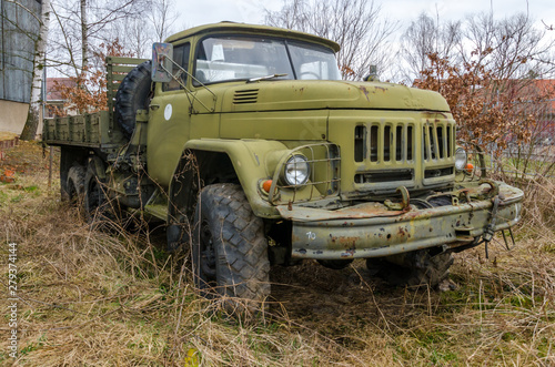 Old and rusty military vehicle 