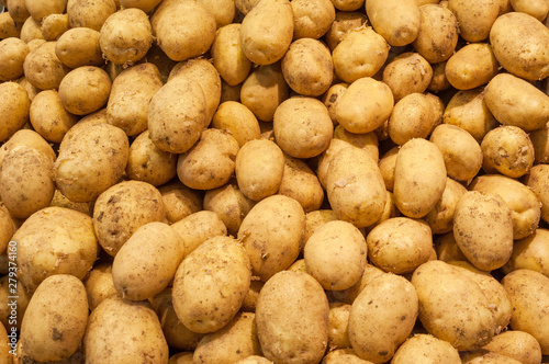 Organic potatoes on a farmer stall