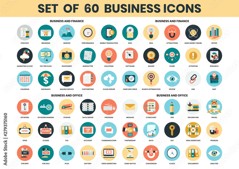 Business icons set for business Business icons set for business