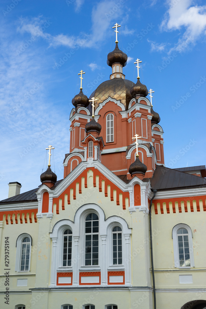 Fototapeta premium The Tikhvin Monastery of the Dormition of the Mother of God. Russia.