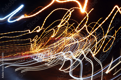 Abstract night light background on the move