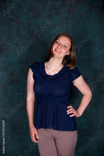 Portrait of Beautiful Young Woman in Studio