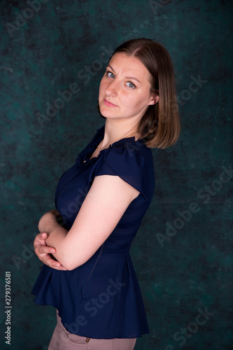 Portrait of Beautiful Young Woman in Studio