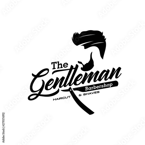 Barbershop logo template Vector