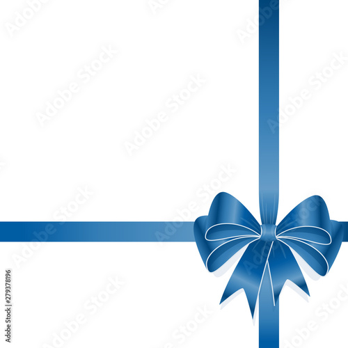 blue colored ribbon bow