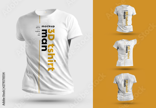 4 3D T-Shirt Mockups Stock Template | Adobe Stock