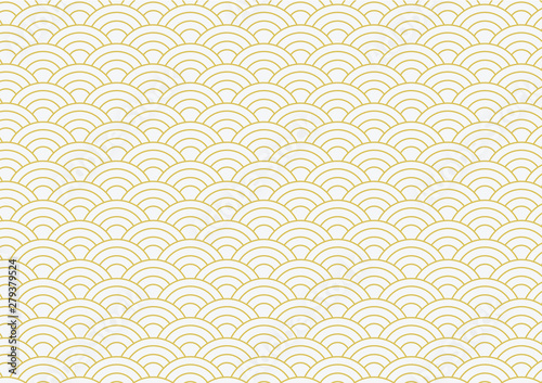 vector background of gold japanese wave pattern photo