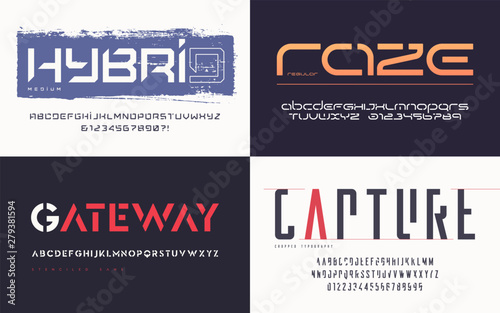 Collection of various trendy vector fonts, typefaces, alphabets