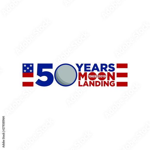50 years moon landing Apollo 11 celebration anniversary for website, poster, greeting card, social media