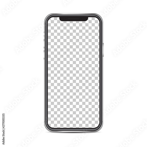 Smartphone mockup isolated on background png whole screen.