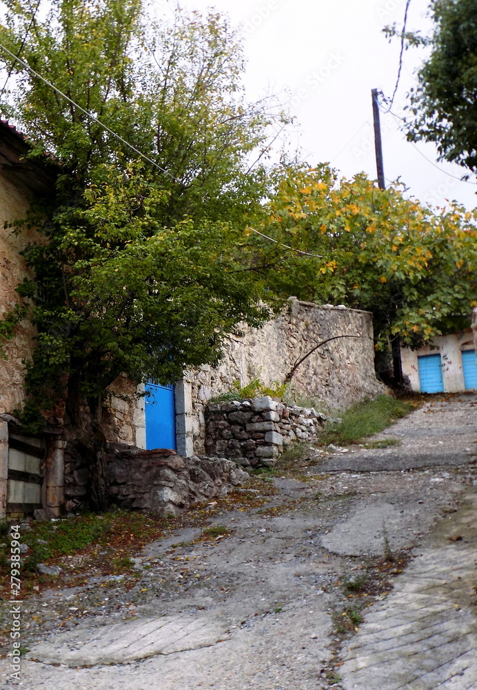 old house in a village of Greece