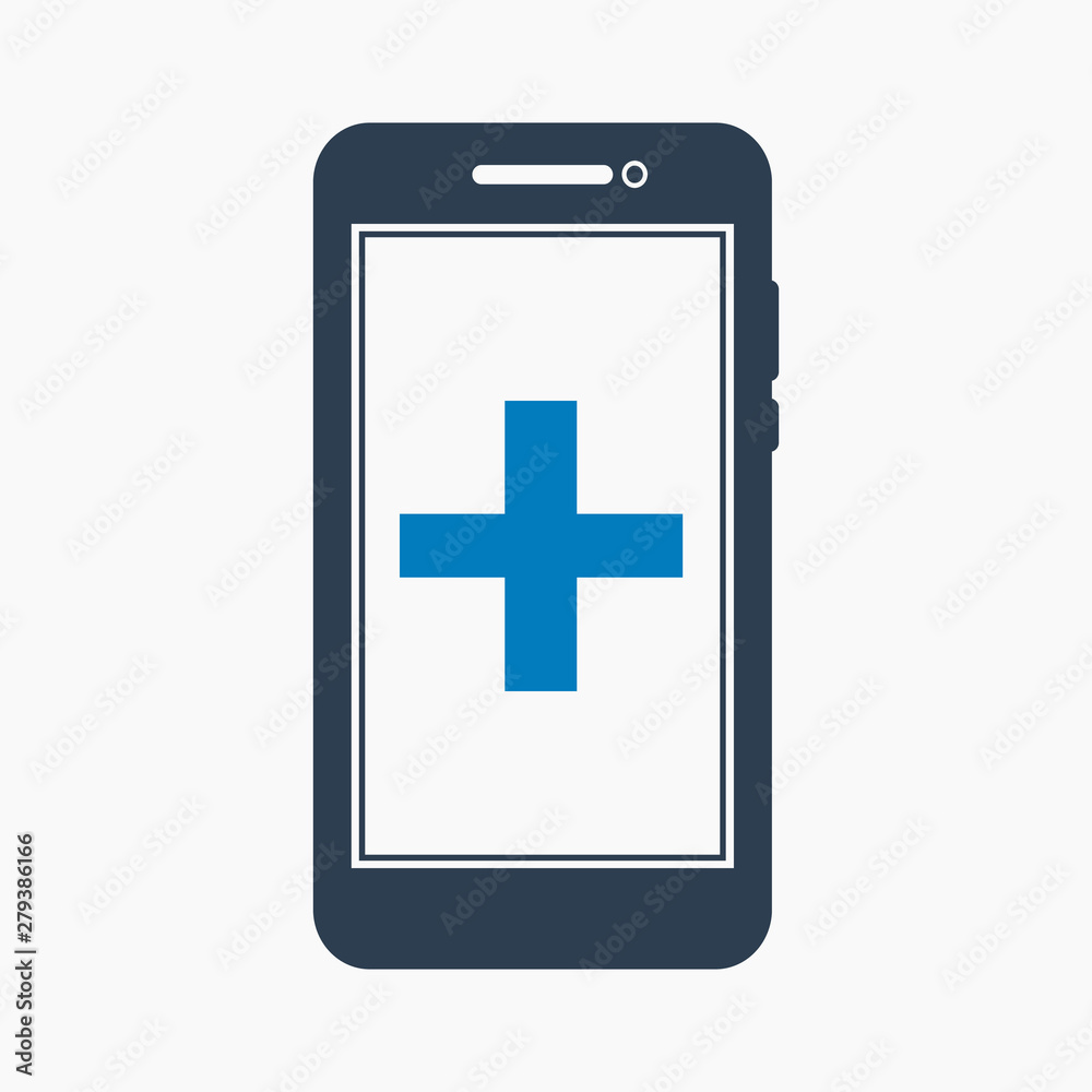 Online healthcare icon. Flat style vector EPS. Online healthcare icon. Flat style vector EPS.