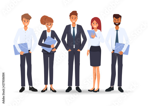 Group of business people in teamwork character seminar scene in office. Join and meeting employee in corporate.