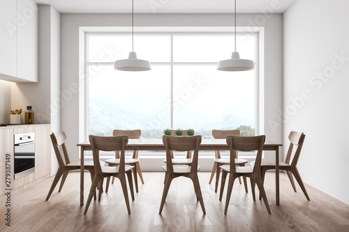 Modern loft white kitchen interior