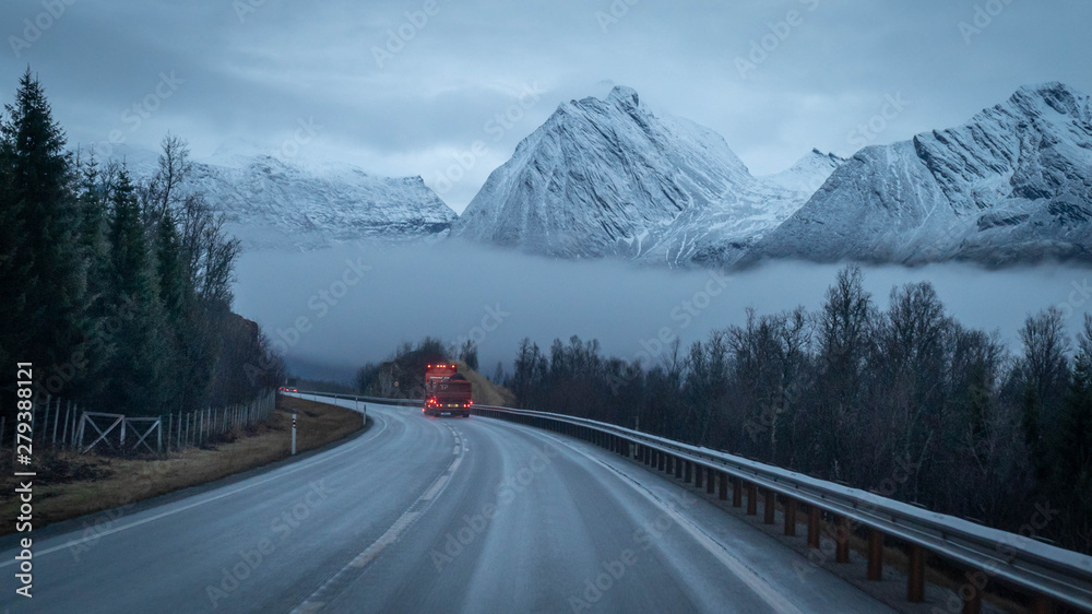 road in the Norwegian fjords