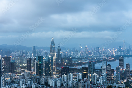 Shenzhen, China, Guangdong Houhai City skyline night view