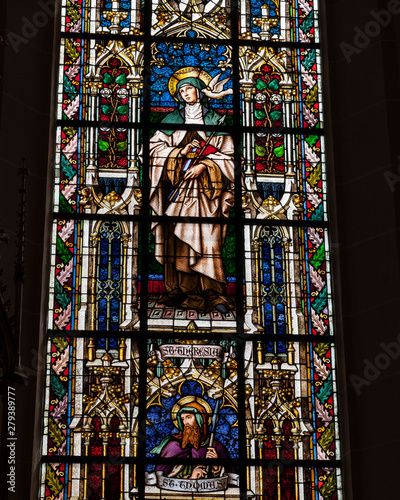 St. Teresa and St. Thomas.  Stained glass