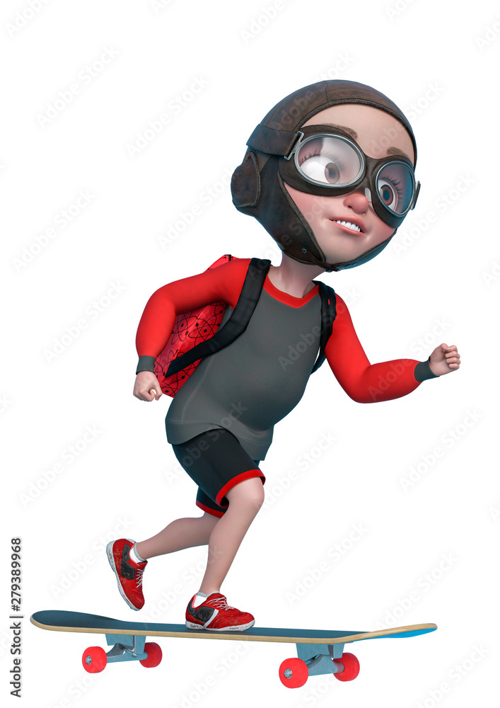 little boy cartoon going fast on skate little boy cartoon going fast on skate