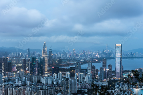 Shenzhen, China, Guangdong Houhai City skyline night view