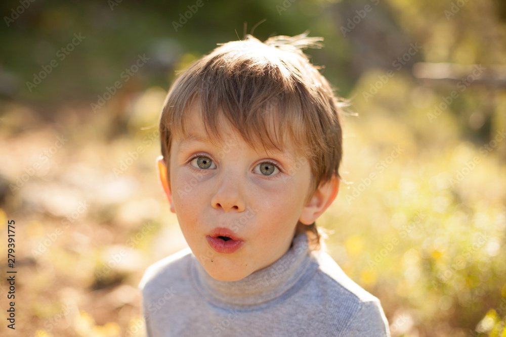 beautiful portrait of a baby boy smiling in nature for a walk beautiful portrait of a baby boy smiling in nature for a walk