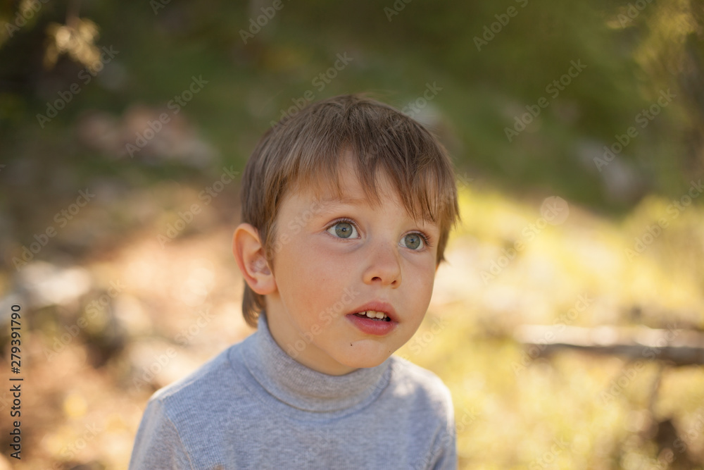 beautiful portrait of a baby boy smiling in nature for a walk beautiful portrait of a baby boy smiling in nature for a walk