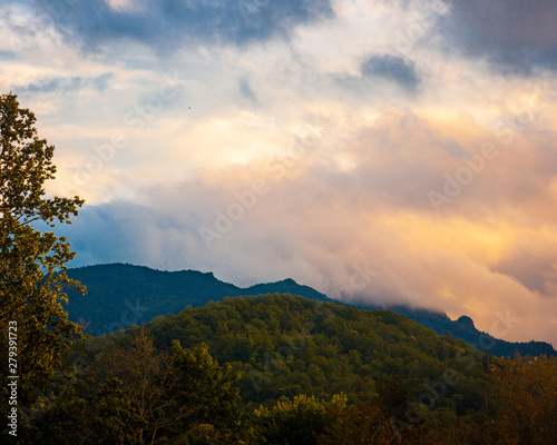 sunset in mountains