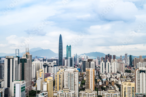 City skyline scenery of Luohu District  Shenzhen  Guangdong  China