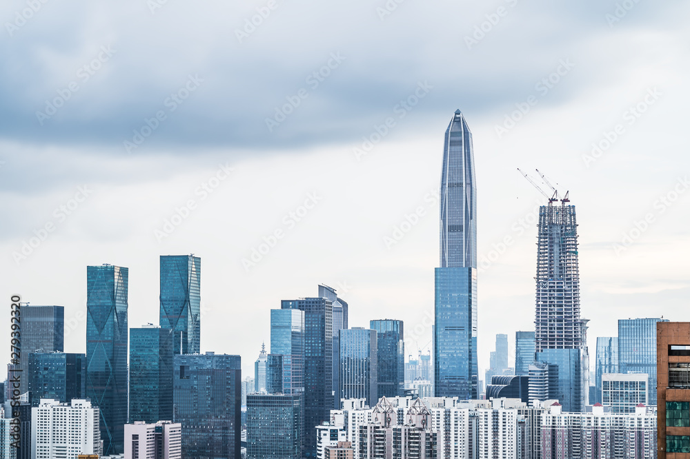 Fototapeta premium Shenzhen, China, urban architecture scenery