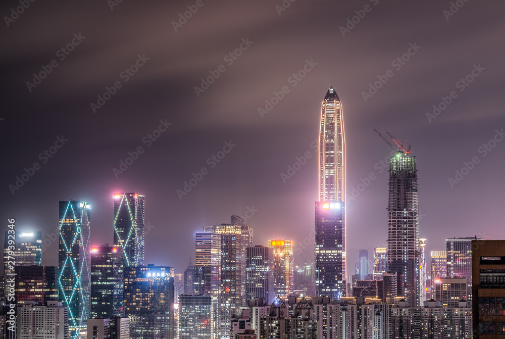 Fototapeta premium Shenzhen, China, urban architecture scenery