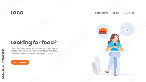 Online food ordering business. buy food online and food delivery. 