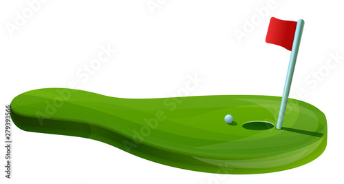 Golf field concept banner. Cartoon illustration of golf field vector concept banner for web design