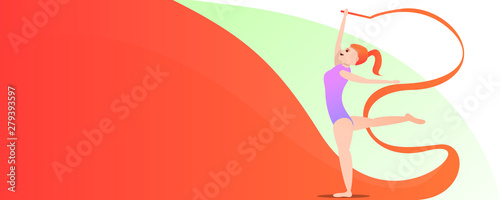 Sport gymnastics concept banner. Cartoon illustration of sport gymnastics vector concept banner for web design