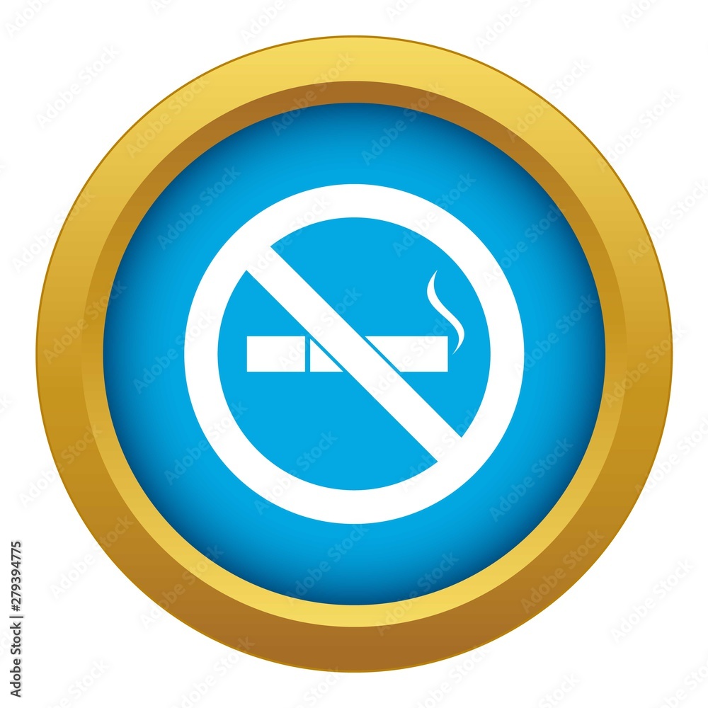 No smoking sign icon blue vector isolated on white background for any design No smoking sign icon blue vector isolated on white background for any design