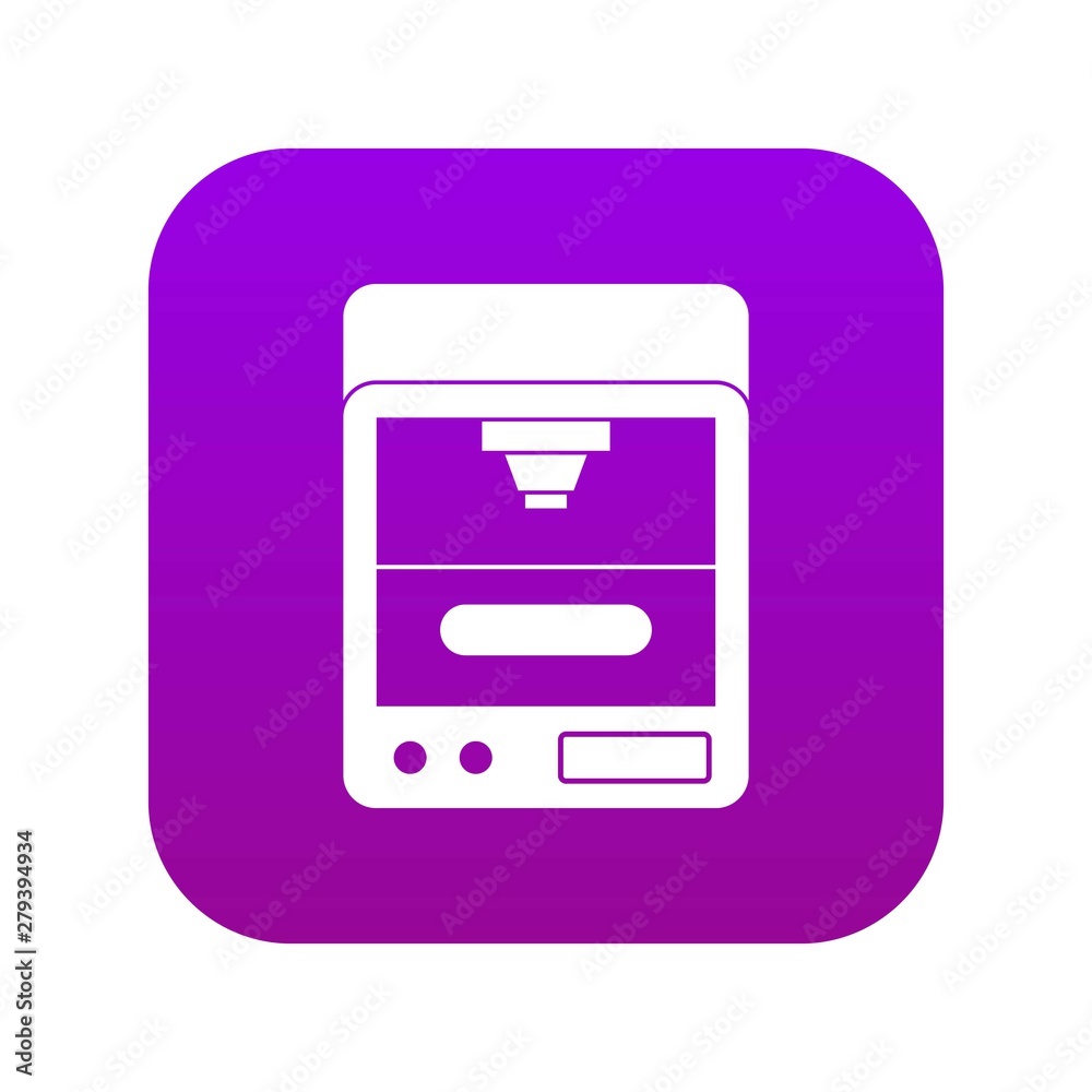 3D printer icon digital purple for any design isolated on white vector illustration