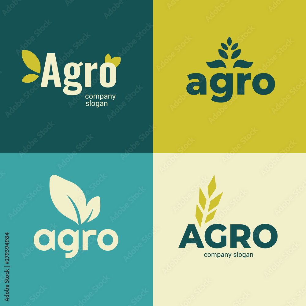 Vetor de Set of signs for Agriculture company,farming icons with slogan ...