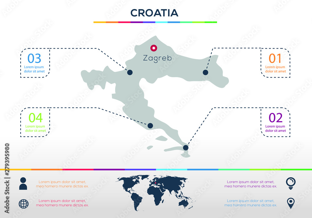 Croatia-info graphics elements Vector illustration