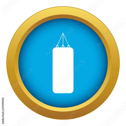 Punching bag for boxing icon blue vector isolated on white background for any design