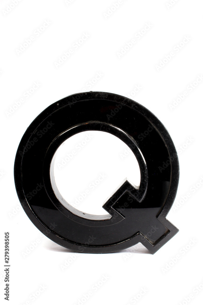 Written Wording in Distressed State Typography Found Letter Q Written Wording in Distressed State Typography Found Letter Q