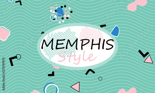 Memphis. 90s pattern. Geometric shapes