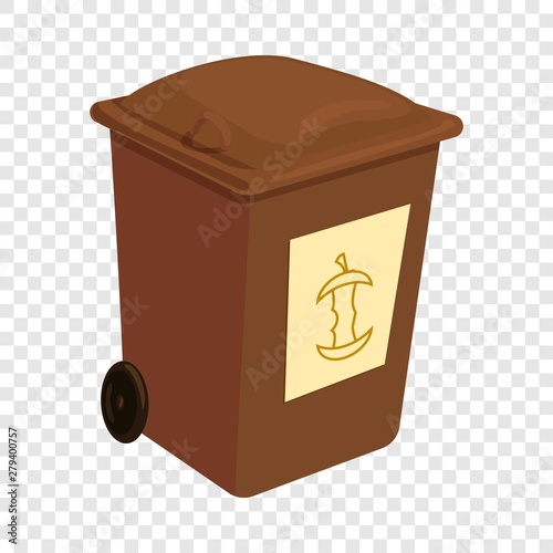 Brown trashcan icon. Cartoon illustration of brown trashcan vector icon for web