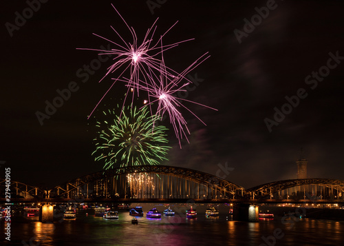 Firework over the rhine river © Circumnavigation