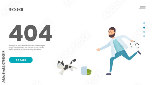 Medical Error 404 Page, Veterinary consultant running © sunethrt