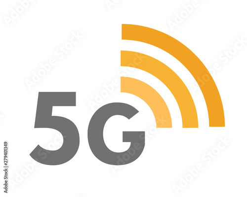 Fifth generation network icon. 5G wireless internet technology symbol or sign concept.