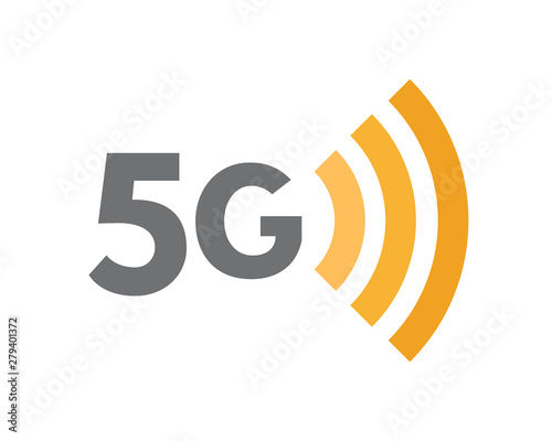 5G network technology symbol. Fifth generation wireless internet icon or sign concept.